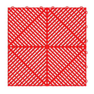 Plastic Garage Floor Tiles | Red | Weidan