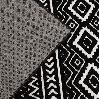 Black Area Rug | Backing | Weidan