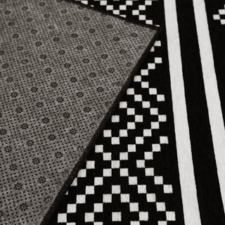 Black Area Rug | Backing | Weidan