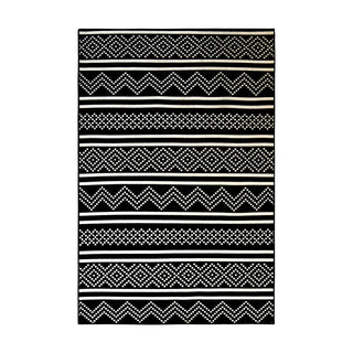 Black Area Rugs | Geometric Lines | Weidan